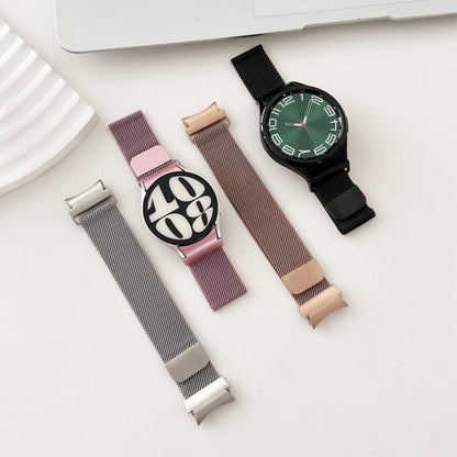 Magnetic Metal Band for Samsung Galaxy Watch 7 6 5 4 FE 40mm 44mm/Galaxy 6 Classic 43mm 47mm/4 Classic 42mm 46mm/5 Pro 45mm,One Click Attachment,No Gap Stainless Steel Milanese Loop Strap Women Men