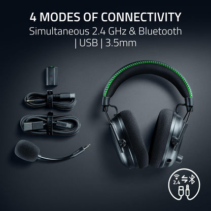 Razer BlackShark V3 Pro Wireless ANC Gaming Headset for Xbox: Full Band Mic - 50mm Drivers - 2.4 GHz, Bluetooth, USB, 3.5mm - Works with PC, Mac, PS5, Nintendo Switch - Long Battery Life - Black