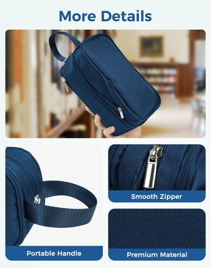 Fmeida Pencil Case Pouch Expandable - Extra Large Pencil Pouch Aesthetic Pencil Bag Office Stationery Organizer with Handle for Adult Men Women - Navy Blue