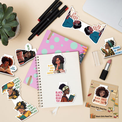 Laffact Reading Bookmarks for Black Girls Women - 9Pcs Black Girls Read Too Magnetic Book Tracker Bulk, Double-Sided Keep Reading Magnets Page Clips for Book Lovers Teachers Bookish Birthday Gift