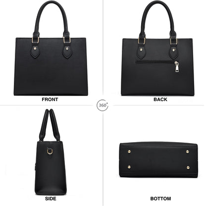 CHICAROUSAL Crossbody Purses and Handbags for Women PU Leather Tote Top Handle Satchel Shoulder Bags (1 LiZ Black)