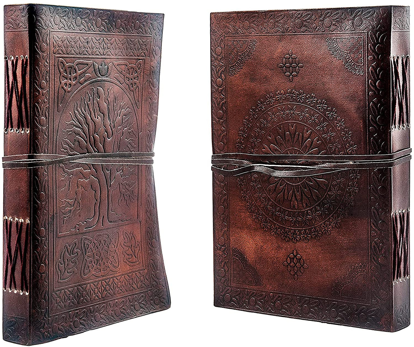 Vintage Large 10 inch Tree of Life Leather Cover Blank Book Spell Book Drawing Sketch Book Christmas Gift for Men & Women