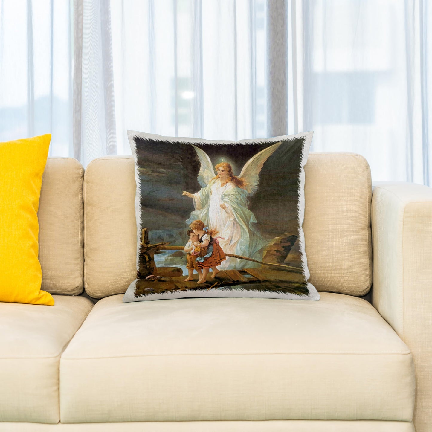 3dRose pc_4668_1 Guardian Angel-Pillow Case, 16 by 16"