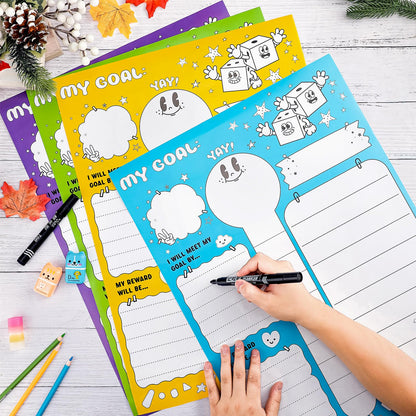 Didaey 12 Pcs Fundraising Thermometer Chart Goal Tracker Stickers 16 x 22 Inch Goal Setting Stickers Goals Board Self-Adhesive Thermometer Sticker for Wall Home Classrooms Supplies