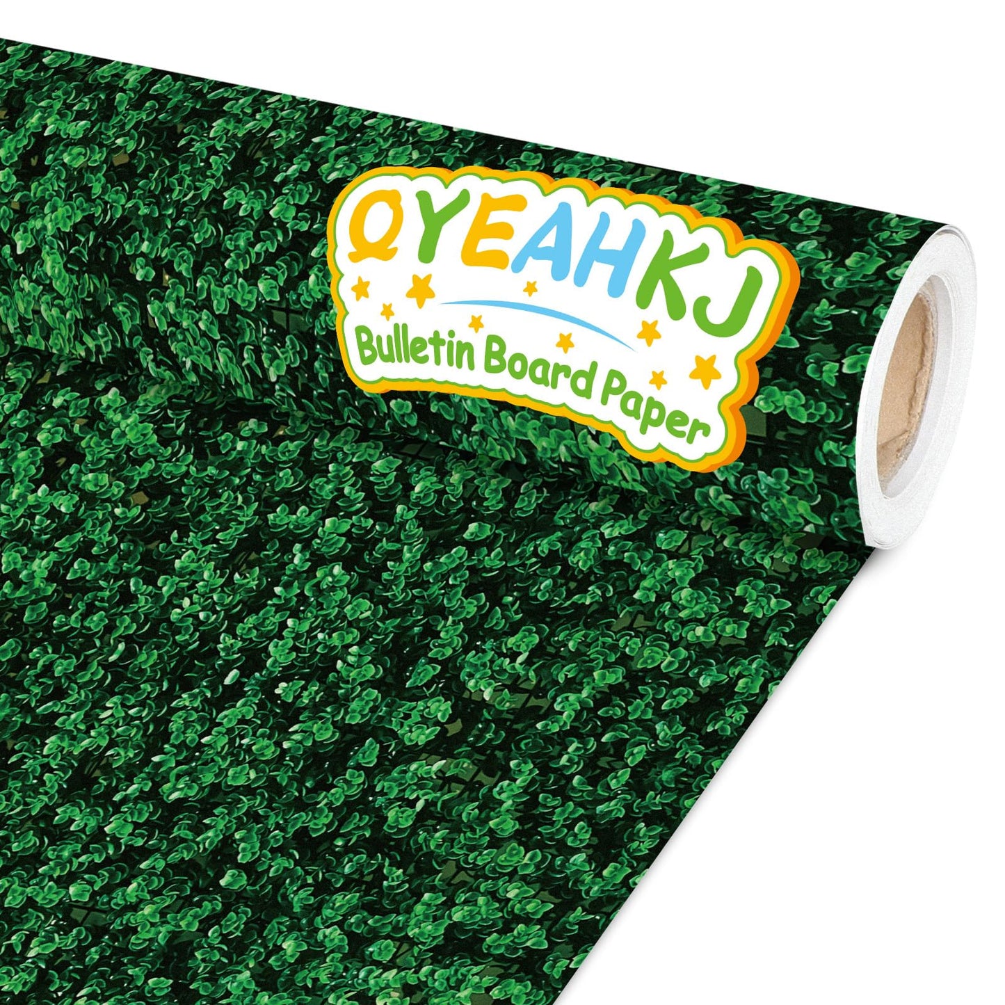 Qyeahkj Green Leaves Bulletin Board Paper Roll Greenery Leaf Bulletin Board Background Paper Fade Resistant Classroom Decoration Poster Art Craft Home Wall Education Decor Supplies 17.7in x 20ft