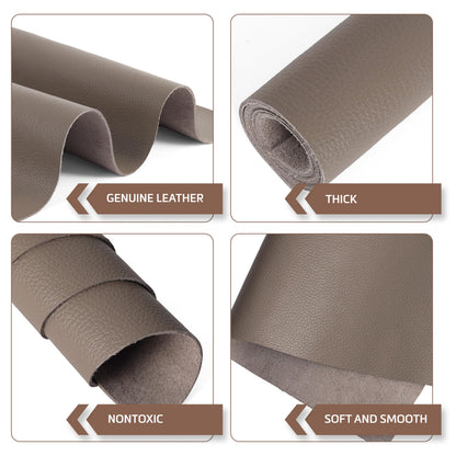 Shkira 24''X12'' Genuine Olive Gray Dotted Leather Sheets for Hobby Workshops - Tooling Square - 2.0MM Thick Genuine Top Full Grain Oil Tan - Thick Leather Pieces