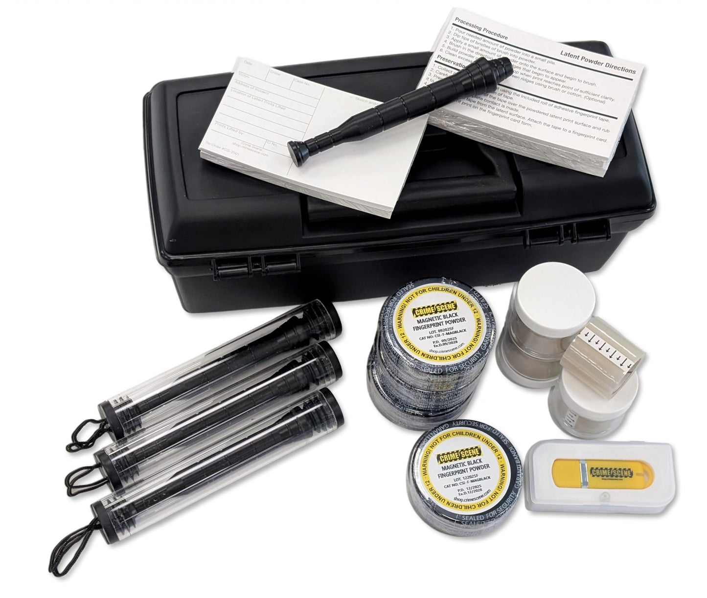Classroom Fingerprint Kit - Serves 4 Work Groups of Students - Lift at Least 100 Fingerprints (Magnetic Jet Black)