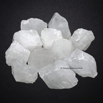 Amazing Gemstone Clear Quartz Raw Crystals and Healing Stones, Natural Rocks for Tumbling and DIY Raw Stones and Crystals (1 lb)