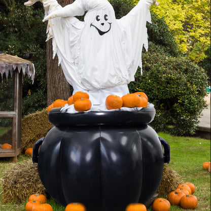 GIFTEXPRESS 22x18 Inch Large Inflatable Halloween Cauldron Drink Cooler, St Patrick Pot of Gold, Beverage Holder, Candy Kettle, Witch's Cauldron, Party Decoration