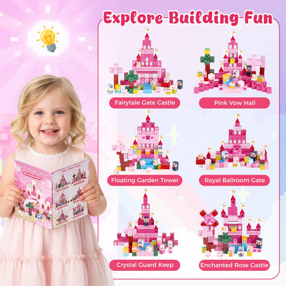 3 otters Magnetic Blocks 150PCS, Princess Castle Magnet Cubes STEM Montessori Building Toys for Girls, Sensory Gifts for Kids Birthday