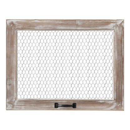 SOFE Rustic Chicken Wire Frame, Framed Photo Display Board/Wall Grid Panel, Decorative Bulletin Board, Jewelry Wall Organizer, Room Office Dorm Memo Board, 22 × 17 Inches