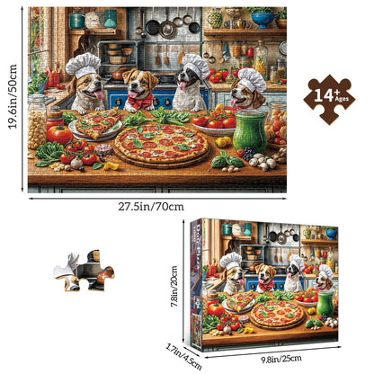 TangMosaic Funny Dog Pizza Jigsaw Puzzle, 1000 Piece Puzzle for Adults, Food Kitchen Puzzles, Animal Pet Lover Challenging Puzzles, Interlock Perfectly No Dust, Gifts for Mother's Father's Day