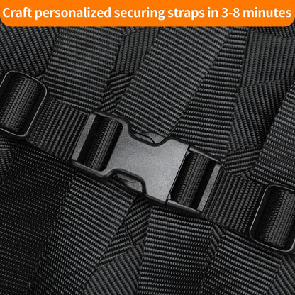 BEYOURD Buckles and Straps Set 1": 6 Yards of Thick Nylon Webbing, 6-Pack Heavy Duty Adjustable Quick Side Release Plastic Buckles, 12 Tri-Glide Slide Clips, Black (1-Inch Combo Set)