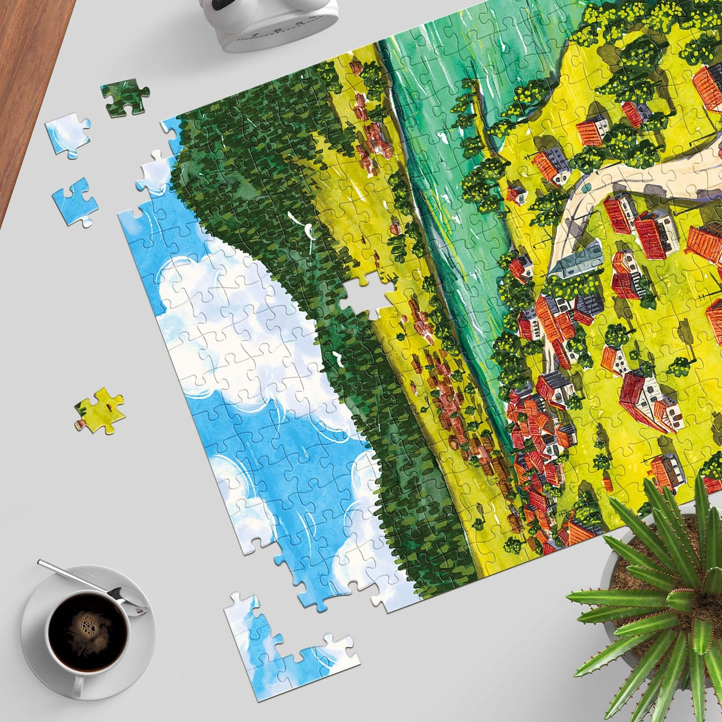 TangMosaic Puzzles for Adults 1000 Pieces, Jigsaw Puzzle for Adults, Fun Challenging Puzzle, Mountain Top Calm Puzzles Game, Interlock Perfectly No Dust, Gifts for Easter Mother’s Day
