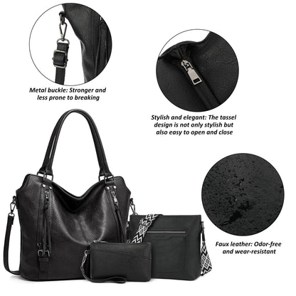 TANTOMI Tote Handbags for Women, Crossbody Bag Large Leather Hobo Purse Shoulder with Wallet Adjustable Straps