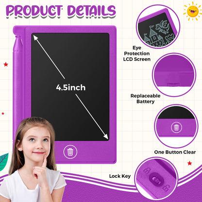 Zhehao 24 Pack LCD Mini Writing Tablet for Kids 4.5 Inch Doodle Board Bulk Erasable Reusable Electronic Drawing Pad Birthday Party Favors Goodie Bag Classroom Gifts (Rainbow Colors)