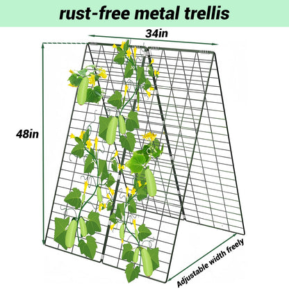 Metal Trellis for Climbing Plants Outdoor Garden Trellis,Cucumber Trellis,Tomato Plant Support/Squash/Zucchini/Sweet Peatrellis,Green Bean/Grape/Vine/Flower Plant Trellis (1pack)