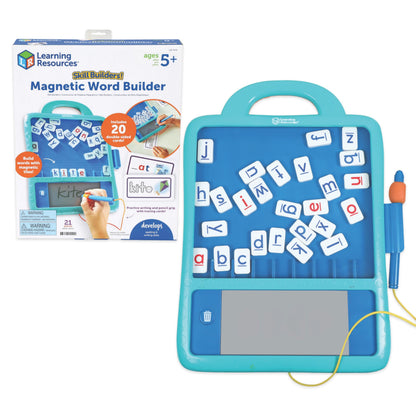 Learning Resources Skill Builders Magnetic Word Builder, Learn to Read, Phonetic Alphabet, Puzzle Board, ABC Kids Games, Sensory Board For Kids, Fine Motor Skills, Birthday Gift