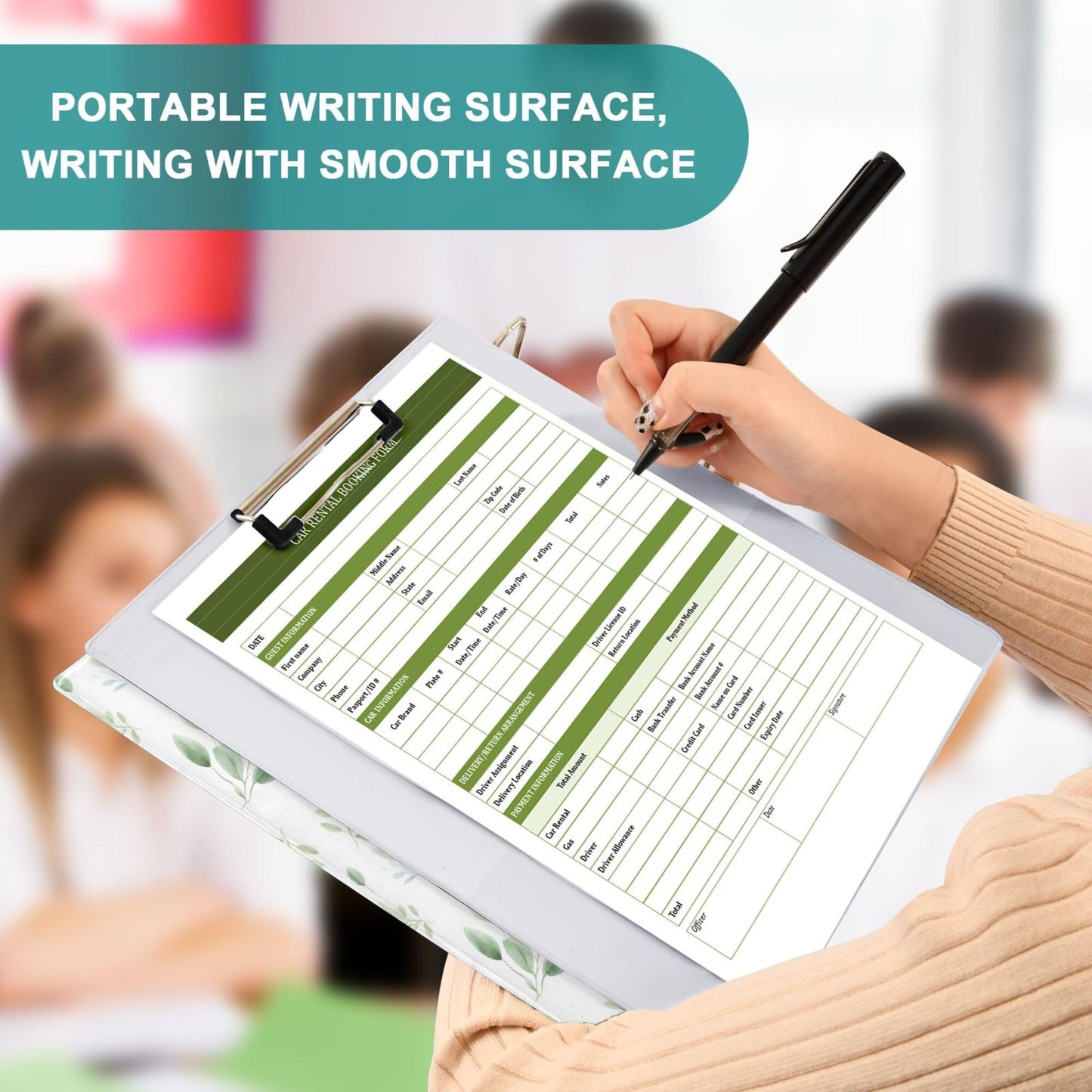 Eucalyptus Leaves Round Ring Binders 1.5 Plant Leaves Green White 3 Ring Clipboard Binder for Office School Work Supplies File Folder 200 Sheet Capacity Easy Open