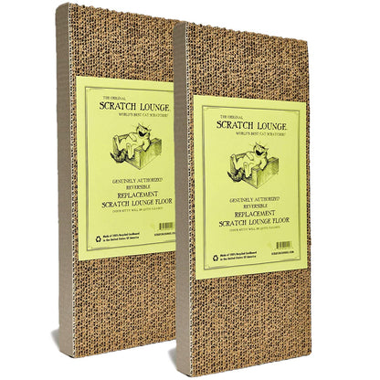 Scratch Lounge Cardboard Floor Refill, 2-Pack - for XL 13x22 Cat Scratchers - Heavy Duty Durable Lasts 10x Longer Than Conventional Scratchers