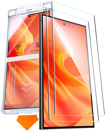 TORRAS Top-Notch Aerospace Glass for Samsung Galaxy S24 Ultra Screen Protector [12Ft Military-Grade Shatterproof] Anti-Scratch Tempered Glass Full Coverage Fit Screen Protector S24 Ultra 6.8" 2-Pack
