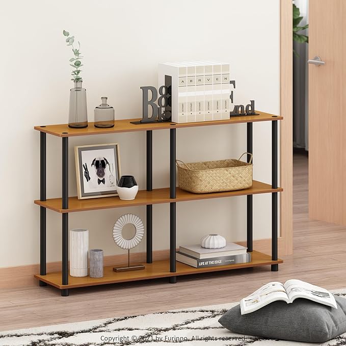 Furinno Wire End Table, Side Table, Brown
