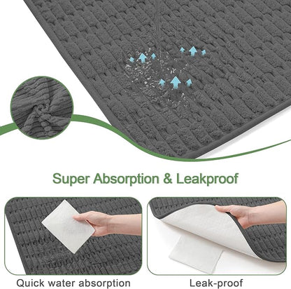 Washable Pee Pads for Dogs, 2 Pack Reusable Puppy Pads Dog Pads, Non-Slip Dog Pee Pads, Leakproof Pet Pee Pads Wee Wee Pads for Dogs. (Dark Grey, 34"x36"(Pack of 2))