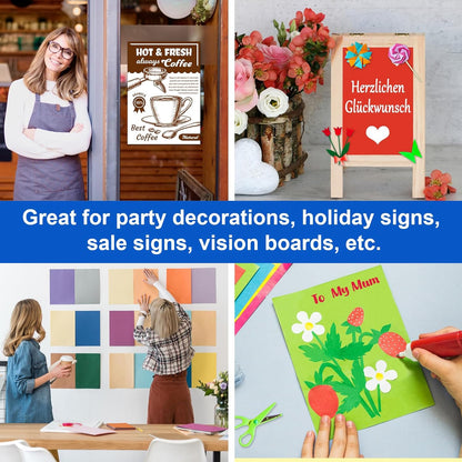 30 Pcs Poster Board Colorful Paper 12x18, ROOKEA Vision Boards Bulk Blank Graphic Display Posterboard Card Paper for Kids School Classroom Arts Craft Projects Drawing Scrapbooking