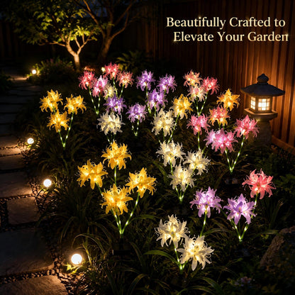 TONULAX Solar Garden Stake Lights - 2 Pack Outdoor Artificial Spider Lily Decorative Lights, Waterproof LED Landscape Lighting for Pathway, Patio, Yard,and Mother's Day Decor