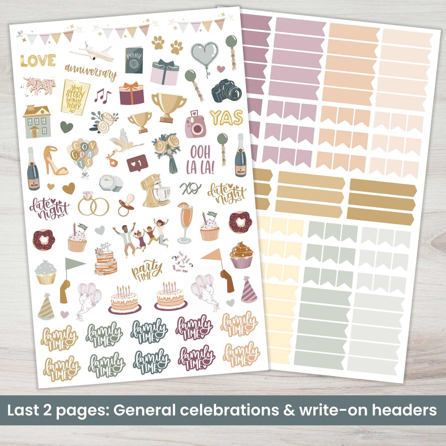 bloom daily planners Monthly Celebrations Planner Stickers for Calendar Decorating, Planning, Scrapbooking - Holiday, Seasonal, & General Events (14 Sheets, 1,150+ Stickers per Pack) - Cool Tones