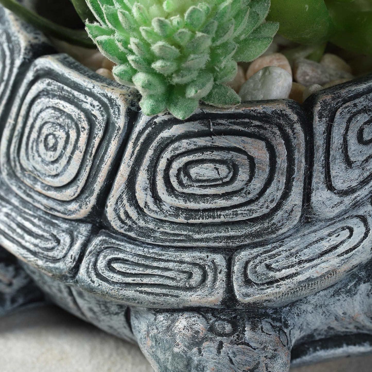 Turtle Planter Sea Turtle Succulent Pots with Drainage Hole, Resin Plant Pots for Succulents Home Office Desktop Decorations,Small Flower Pots for Outdoor Garden Decor,Turtle Gifts for Women (Gray B)
