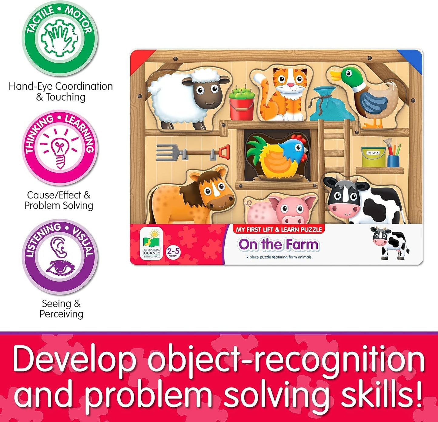 The Learning Journey: My First Lift & Learn - On The Farm – Early Active Puzzle Intellectual Development - Boys & Girls Puzzle Play Toddler Toys & Gifts for Ages 2-5 Award Winning