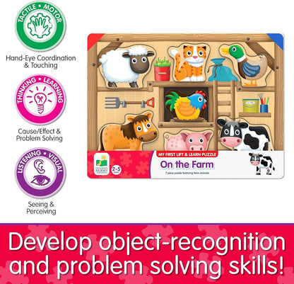 The Learning Journey: My First Lift & Learn - On The Farm – Early Active Puzzle Intellectual Development - Boys & Girls Puzzle Play Toddler Toys & Gifts for Ages 2-5 Award Winning