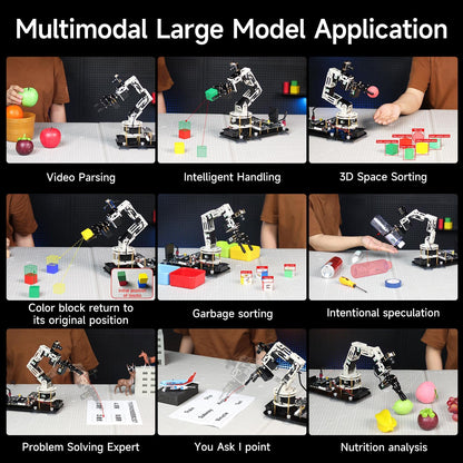 Yahboom ROS2 6DOF Robotic Arm Embodied Intelligence, 3D Spatial Recognition, Virtual Machine PC Control, AI Large Model Voice Module (Standard Kit)