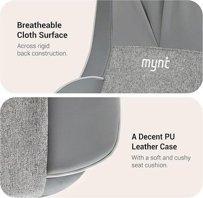Mynt FSA Eligible HSA Approved Shiatsu Neck and Back Massager for Chair with 10 Deep Kneading Nodes, 2D & 3D Adjustable Back Massage with Heat, Portable Massage Chair Pad (Gray)