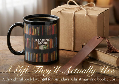 Onebttl Book Lover Gifts Color Changing Mug, Reading Mode Ceramic Coffee Cup, Magic Heat Reveal Bookshelf Present for Readers, Bookworm Women Men, Librarian Teacher Birthday Christmas