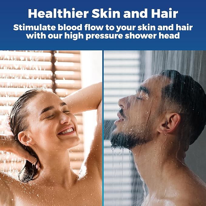 High Pressure Shower Head - Anti-Clogging Silicone Nozzles 2.5 GPM Removable Restrictor - Easy to Clean and Install - Includes Plumbers Tape - 6 inch - (Brushed Nickel 2.5GPM)