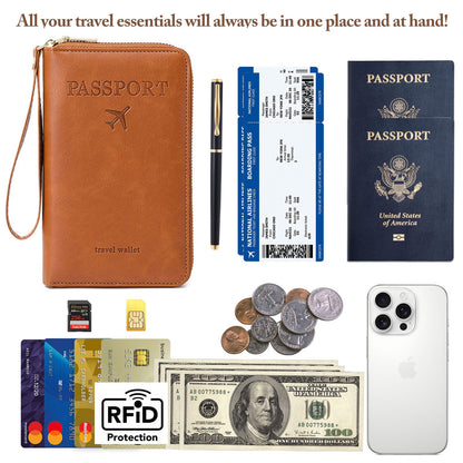 Family Passport Holder for Travel Women and Men RFID Passport Holder with Card Slots Holder Passport Case Passport cover Passport Wallet Travel Essentials and Accessories