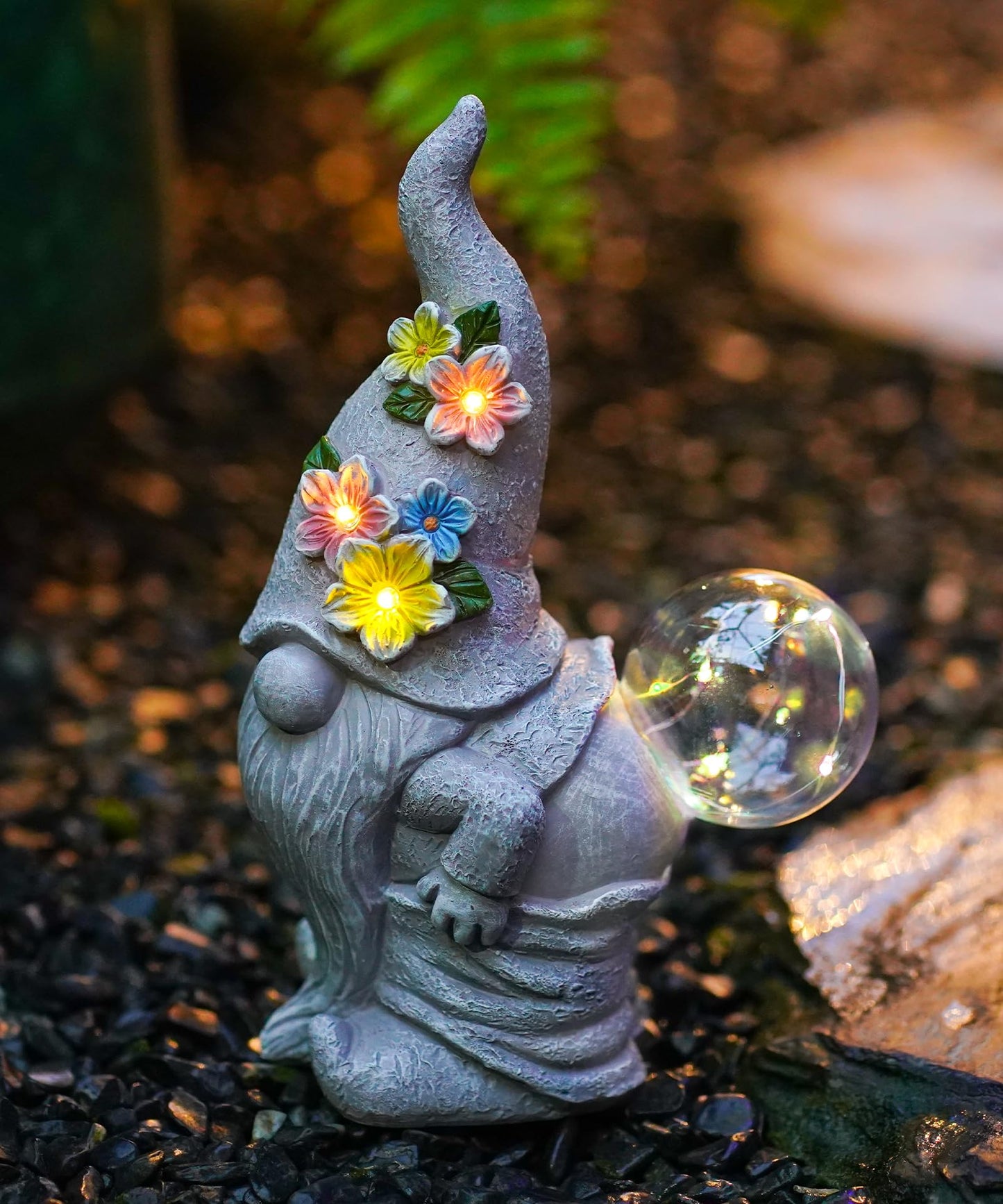 Acgarten Solar Funny Garden Gnome Statue: Outdoor Lights Decorations