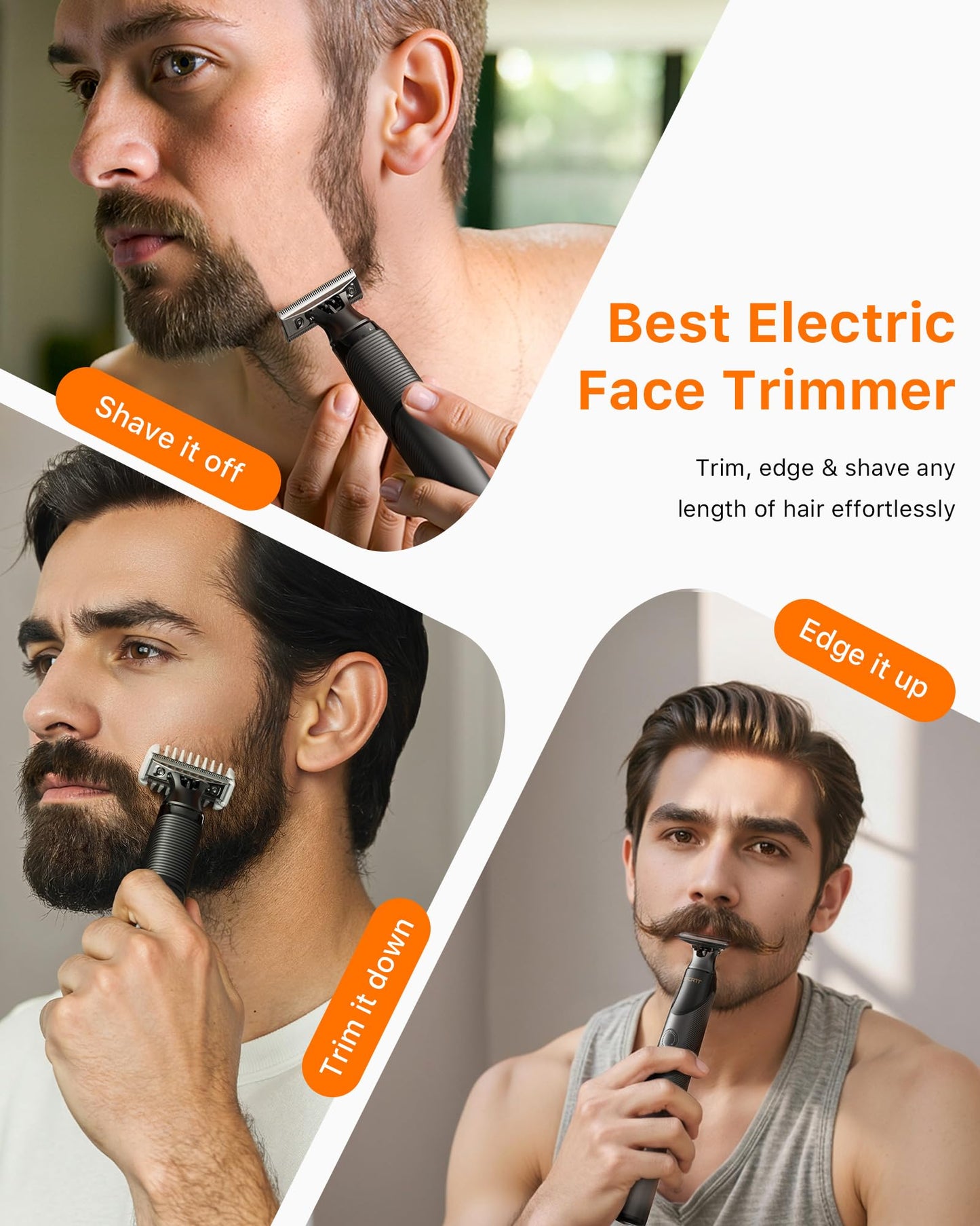 [2025 Upgraded Beard & Body Hair Trimmer for Men [All-in-One] USB-C Fast Charging, Groin & Ball Hair Painless Electric Shaver, Travel Razors, Waterproof Wet/Dry Groomer, Black(Lite)