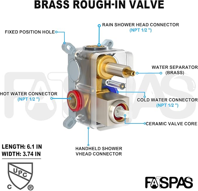 Brushed Nickel Shower System with 10-Inch Rain Showerhead and Handheld | Innovative air-injection technology for low pressure, high-flow rate up to 3.22 GPM ensuring powerful consistent stream