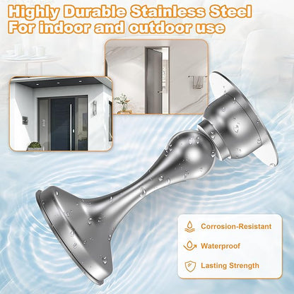 Crosize Magnetic Door Stoppers 1 Pack, Stainless Steel Door Stops for Wall and Floor Mounting, Door Holder Keep Door Open, No Drilling Door Stop with Adhesive Tapes, Silver
