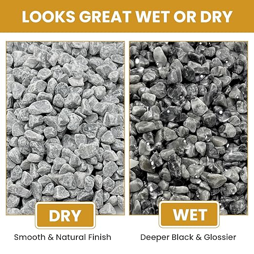 1/8 Inch Aquarium Gravel, Small Pebbles for Fish Tank & Indoor Plants, Natural Mini River Rocks for Succulent Soil Mix, Drainage, Terrarium & Vase Filler - Gray, 6 lb