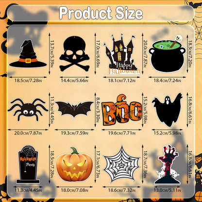 PartyGarden Halloween Hanging Swirl Decorations - 36 Pcs Hanging Spooky Ceiling Decor with Ghost, Pumpkin, Skull for Home, Office, Party