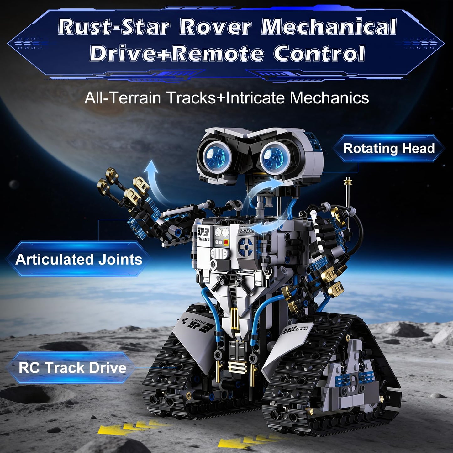 DADMCFD STEM Space Robot Building Kit for Kids Ages 8-12 with Remote Control, Technic Coding Robotic Toys for 8-14 Year Old Boys Girls, Buildable 2 in1 Models with 1468 PCS