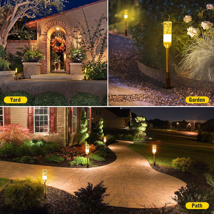 GreenClick LED Pathway Lights, 4.8W 12V AC/DC Low Voltage Path Lights, 570 Lumen 6 Pack Extendable Outdoor Landscape Lighting IP65 Waterproof Garden Lights for Yard Walkway Driveway, 2700K