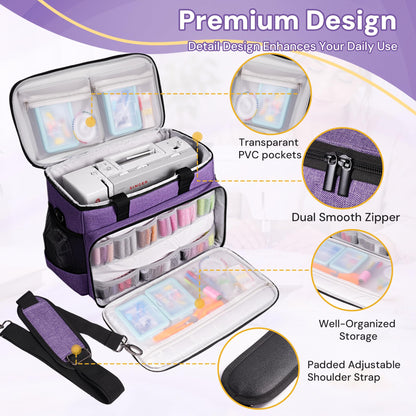 Golkcurx Sewing Machine Carrying Case with Removable Bottom Pad, Side Pocket for Sewing Kit Storage and Adjustable Shoulder Strap, Universal Sewing Machine Bag Fits Standard Singer, Brother, Janome