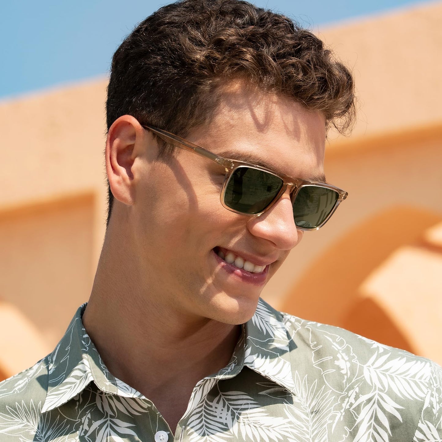 CARFIA Retro Polarized Sunglasses for Men UV Protection Hand-crafted Acetate Frame Fishing Golf Spectacles Green Lens