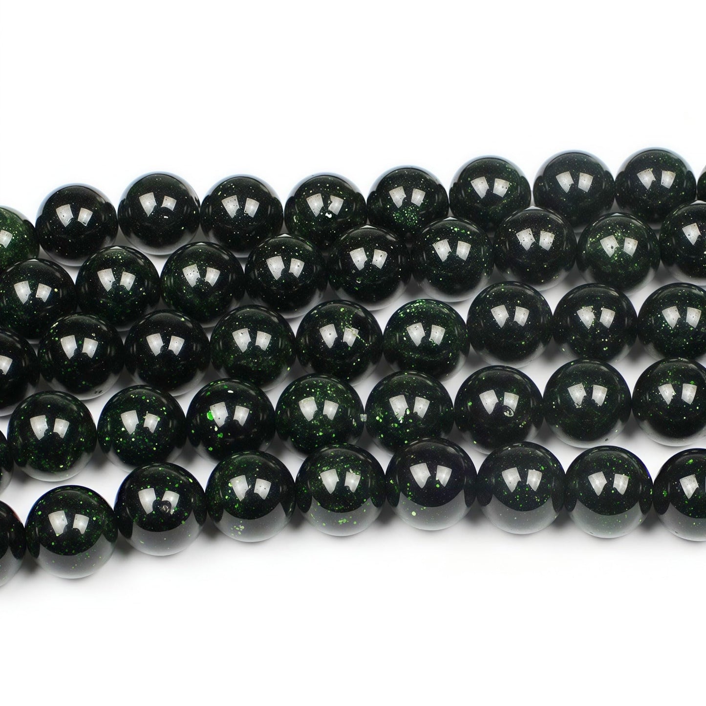 MJDCB Best Sellers Green Sand Stone Round Stone Beads for Jewelry Making DIY Bracelet Necklace (12mm)