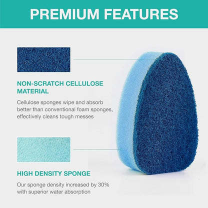 Dishwand Sponge Refills, Non Scratch Dish Wand Refills Replacement Heads | 12Pack Heavy Duty Scrub Brush Dispenser, Fits Soap Dispensing Handle, Dishwashing Cleaning Kitchen Sink Dishwasher Scrubbers